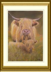 Highland cow & calf artwork