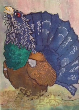 capercaillie silk painting
