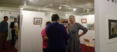 People at art exhibition, Grantown Museum