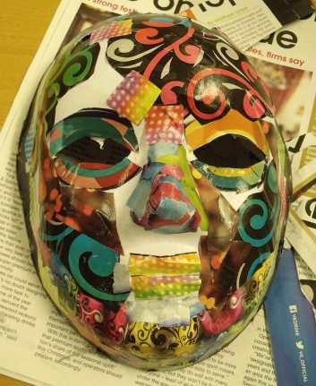 Mask collage using magazine